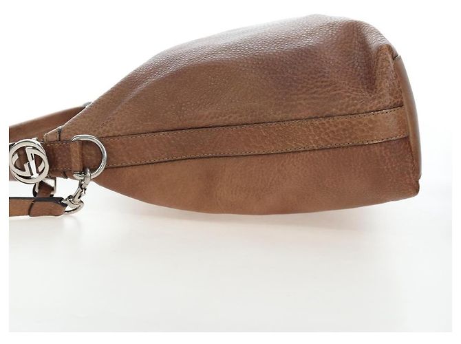 Borsa GUCCI Interlocking in pelle 2way Brown Silver 326514 Auth 195798V Marrone Argento - vista 4