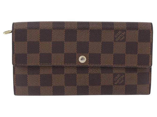 LOUIS VUITTON Damier Ebene Portefeuille Sarah Long Wallet N60491 LV Auth 194471A - vista 13