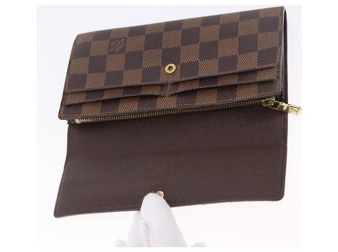 LOUIS VUITTON Damier Ebene Portefeuille Sarah Long Wallet N60491 LV Auth 194471A - vista 18