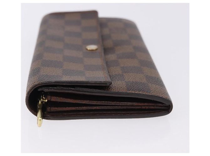 LOUIS VUITTON Damier Ebene Portefeuille Sarah Long Wallet N60491 LV Auth 194471A - vista 4