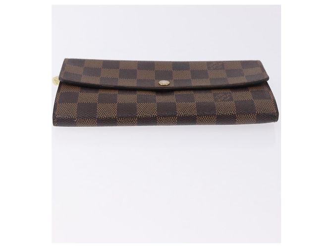 LOUIS VUITTON Damier Ebene Portefeuille Sarah Long Wallet N60491 LV Auth 194471A - vista 6