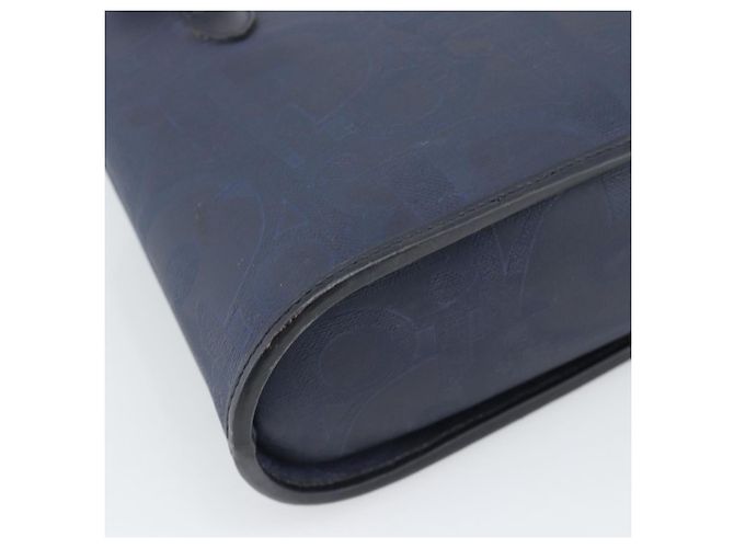 Borsa a Mano Christian Dior Trotter PVC Pelle Navy Tono Oro Auth 196124 - vista 13