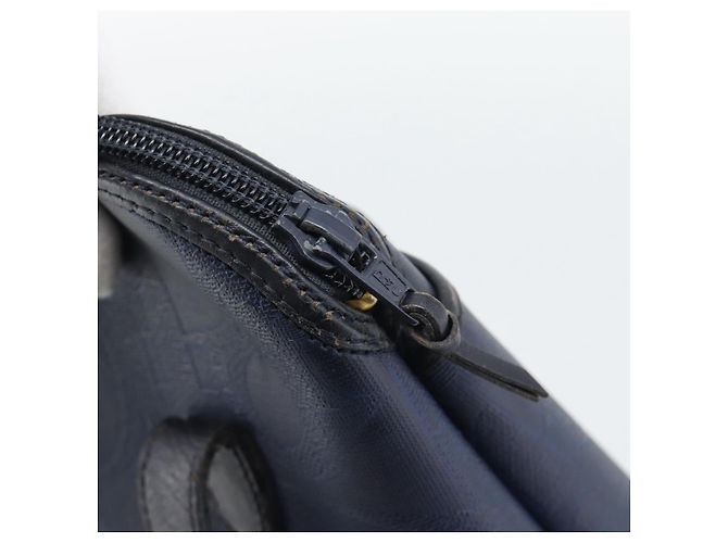 Borsa a Mano Christian Dior Trotter PVC Pelle Navy Tono Oro Auth 196124 - vista 14