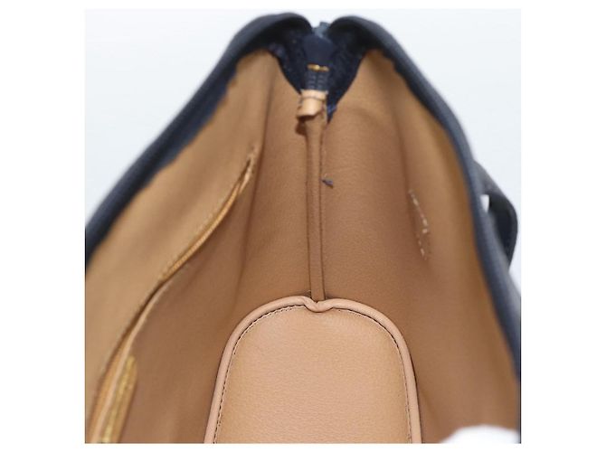Borsa a Mano Christian Dior Trotter PVC Pelle Navy Tono Oro Auth 196124 - vista 17
