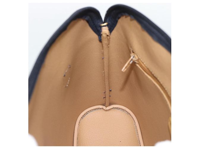 Borsa a Mano Christian Dior Trotter PVC Pelle Navy Tono Oro Auth 196124 - vista 18