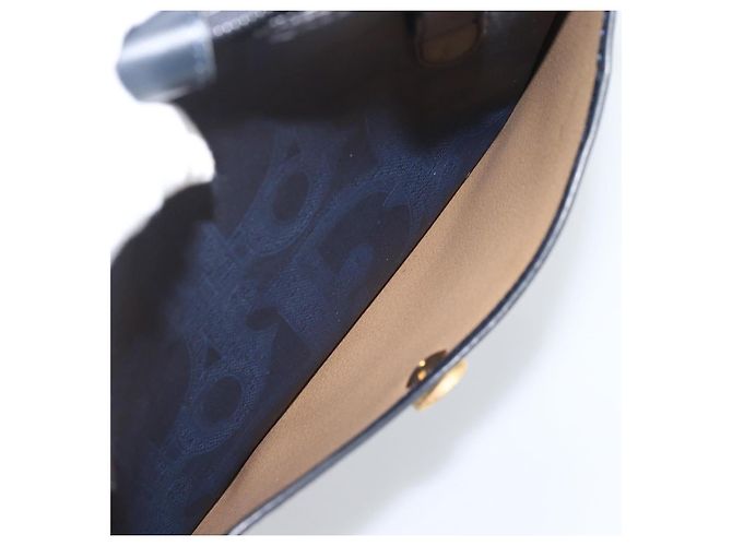 Borsa a Mano Christian Dior Trotter PVC Pelle Navy Tono Oro Auth 196124 - vista 21