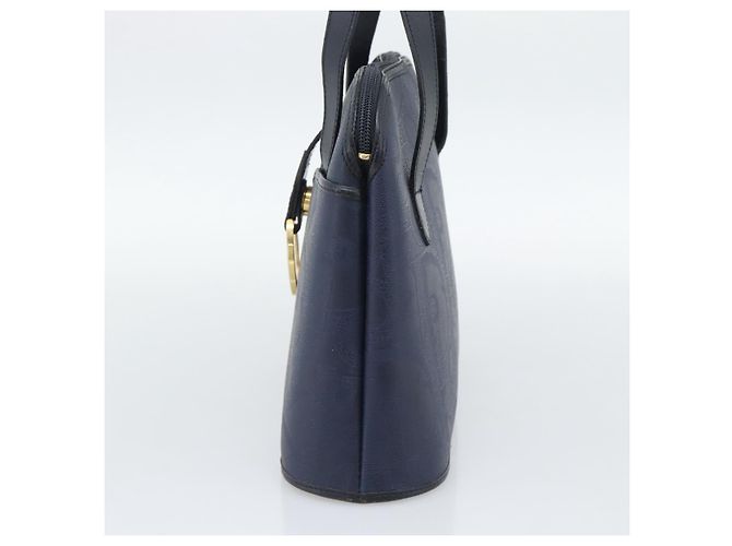 Borsa a Mano Christian Dior Trotter PVC Pelle Navy Tono Oro Auth 196124 - vista 5