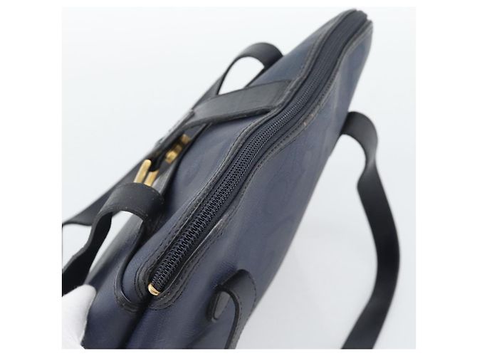 Borsa a Mano Christian Dior Trotter PVC Pelle Navy Tono Oro Auth 196124 - vista 6