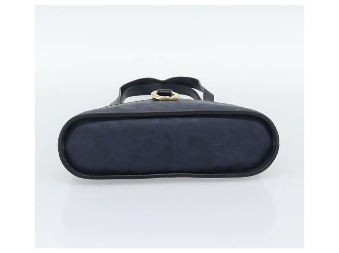 Borsa a Mano Christian Dior Trotter PVC Pelle Navy Tono Oro Auth 196124 - vista 9