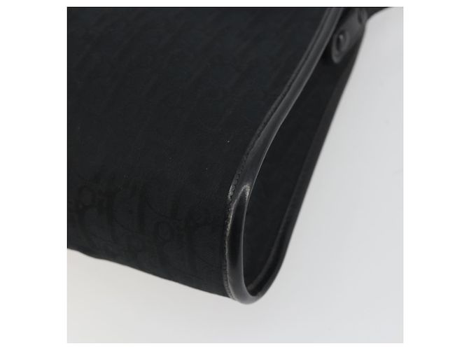 Borsa a Tracolla Christian Dior Trotter Canvas Nero Oro Auth 186956 - vista 12