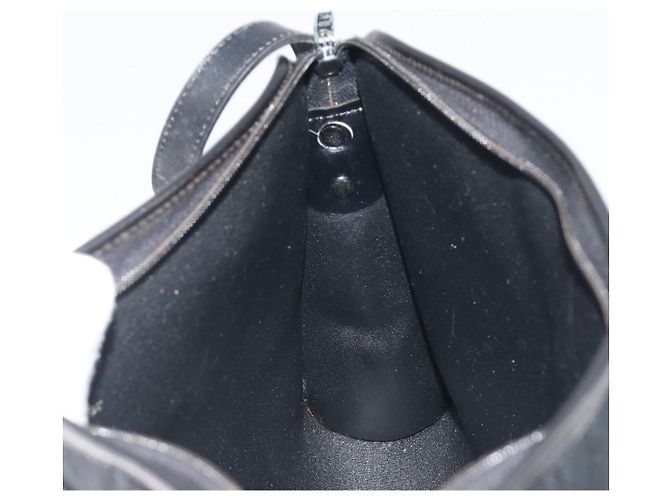 Borsa a Tracolla Christian Dior Trotter Canvas Nero Oro Auth 186956 - vista 18