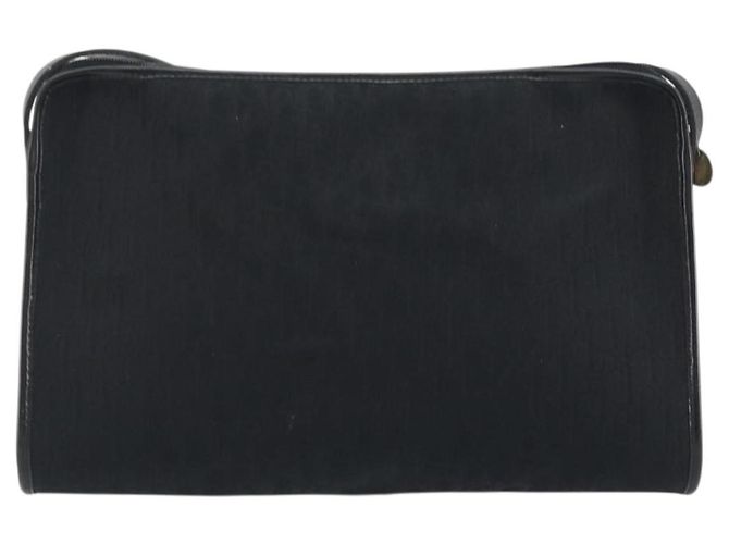 Borsa a Tracolla Christian Dior Trotter Canvas Nero Oro Auth 186956 - vista 3