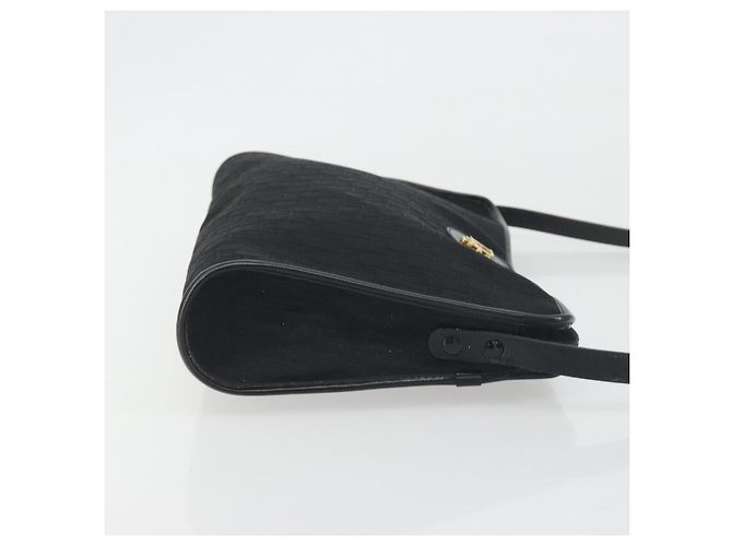 Borsa a Tracolla Christian Dior Trotter Canvas Nero Oro Auth 186956 - vista 4
