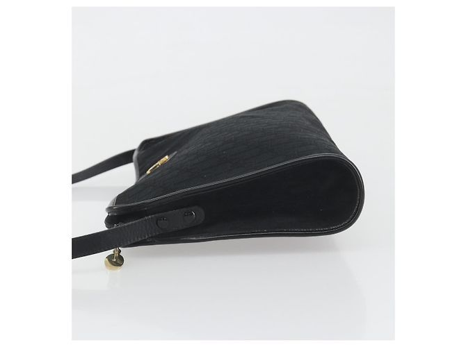 Borsa a Tracolla Christian Dior Trotter Canvas Nero Oro Auth 186956 - vista 5