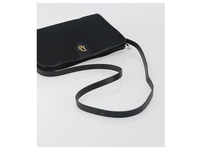 Borsa a Tracolla Christian Dior Trotter Canvas Nero Oro Auth 186956 - vista 7