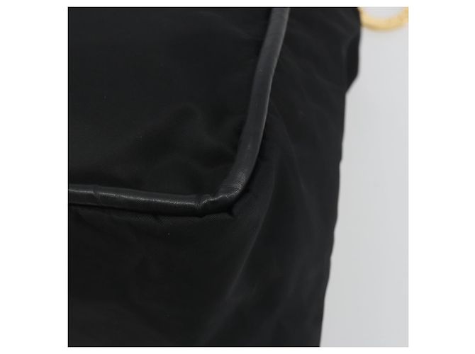 Céline Borsa Tote Circle CELINE Nylon Nero Oro Auth 195054A D'oro - vista 12