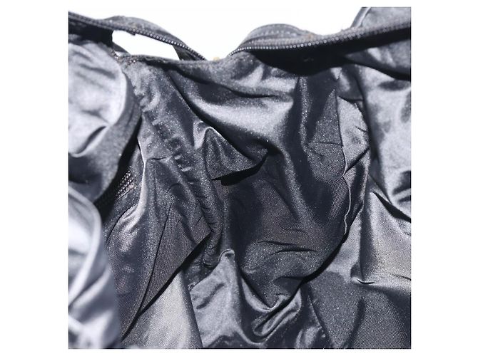 Céline Borsa Tote Circle CELINE Nylon Nero Oro Auth 195054A D'oro - vista 18