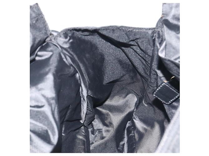Céline Borsa Tote Circle CELINE Nylon Nero Oro Auth 195054A D'oro - vista 19