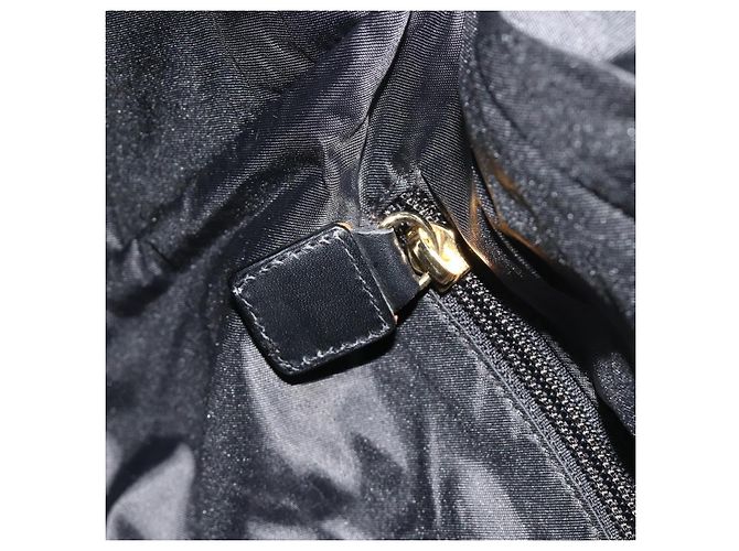 Céline Borsa Tote Circle CELINE Nylon Nero Oro Auth 195054A D'oro - vista 20