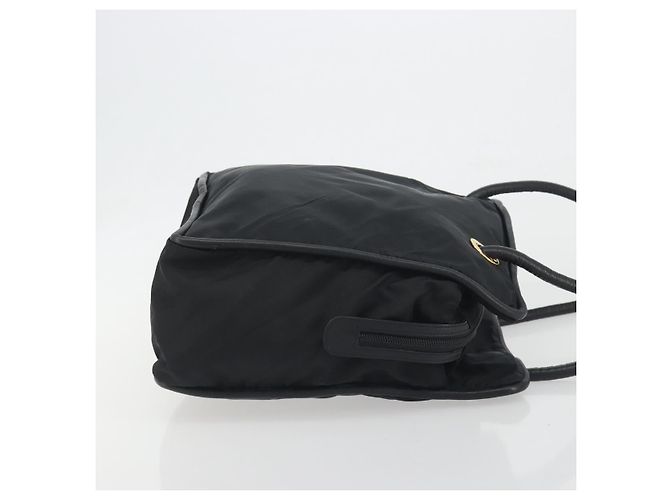 Céline Borsa Tote Circle CELINE Nylon Nero Oro Auth 195054A D'oro - vista 4