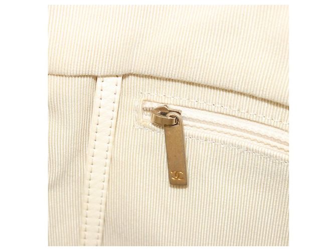 Borsa Tote CHANEL Patchwork Chain Tweed Ivory Gold CC Auth 195106SM D'oro Crudo - vista 20