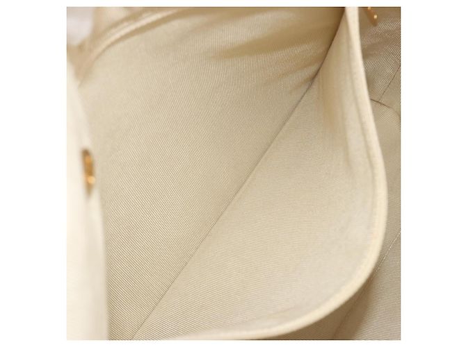 Borsa Tote CHANEL Patchwork Chain Tweed Ivory Gold CC Auth 195106SM D'oro Crudo - vista 21