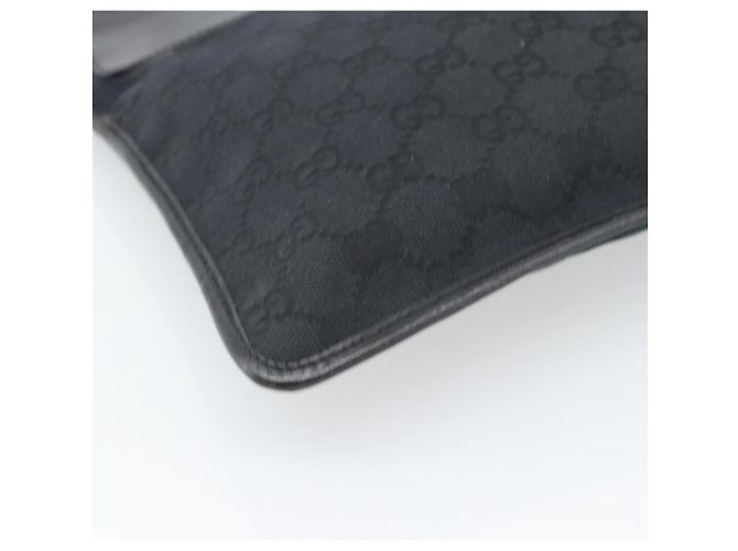 Bolsa de Ombro GUCCI GG Canvas Preta Prata 019.0348 Auth 196159 Preto - vista 11