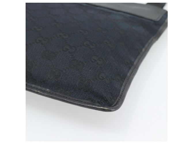 Bolsa de Ombro GUCCI GG Canvas Preta Prata 019.0348 Auth 196159 Preto - vista 12