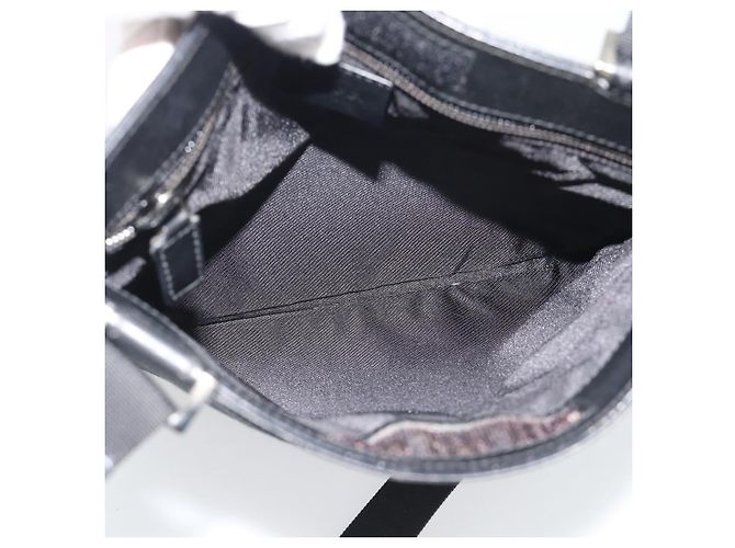 Bolsa de Ombro GUCCI GG Canvas Preta Prata 019.0348 Auth 196159 Preto - vista 16