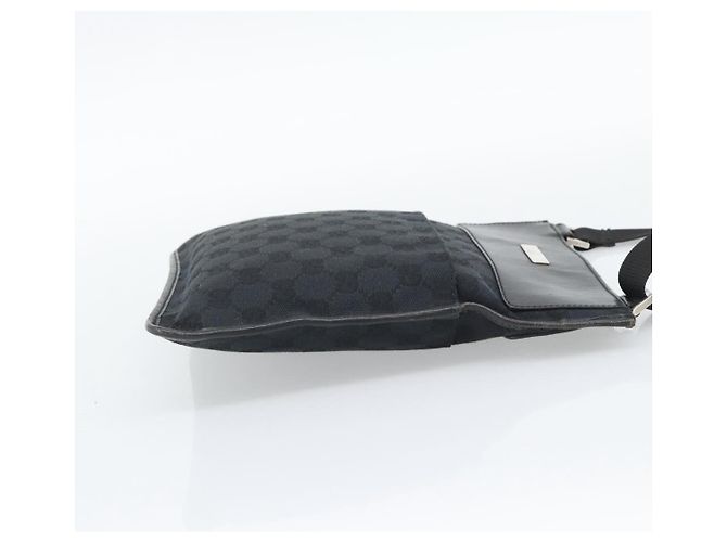 Bolsa de Ombro GUCCI GG Canvas Preta Prata 019.0348 Auth 196159 Preto - vista 5