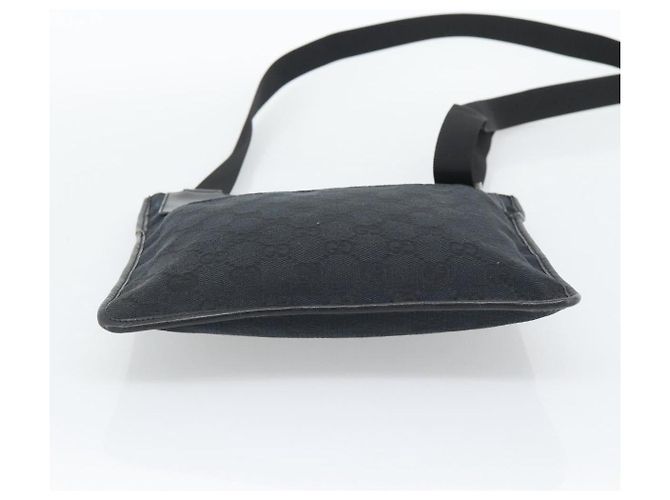 Bolsa de Ombro GUCCI GG Canvas Preta Prata 019.0348 Auth 196159 Preto - vista 9