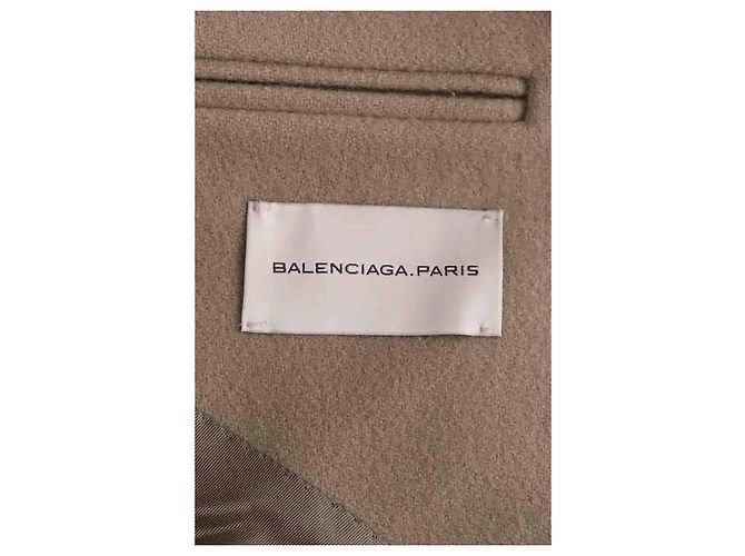 Abrigo Balenciaga de lana caqui - vista 5