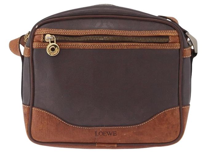 Borsa a tracolla LOEWE PVC Brown Gold Silver Auth 195697 Marrone Argento D'oro - vista 13