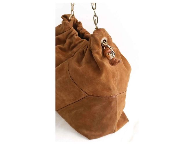 Sac à main Ba&Sh June en daim camel - vue 3
