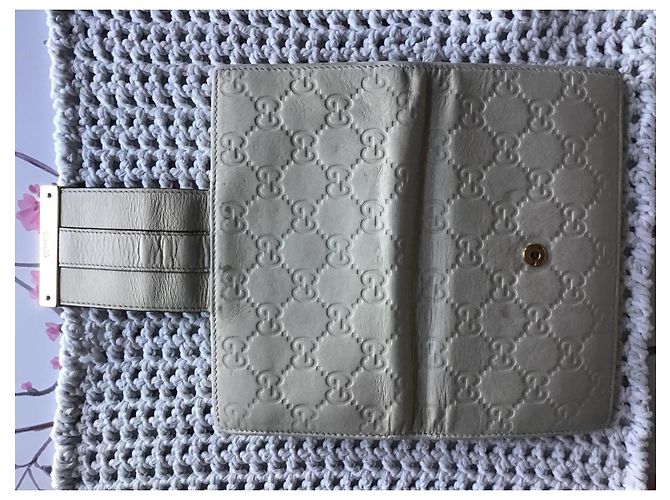 Gucci Guccissima Geldbörse aus hellbeigem Leder - Ansicht 19