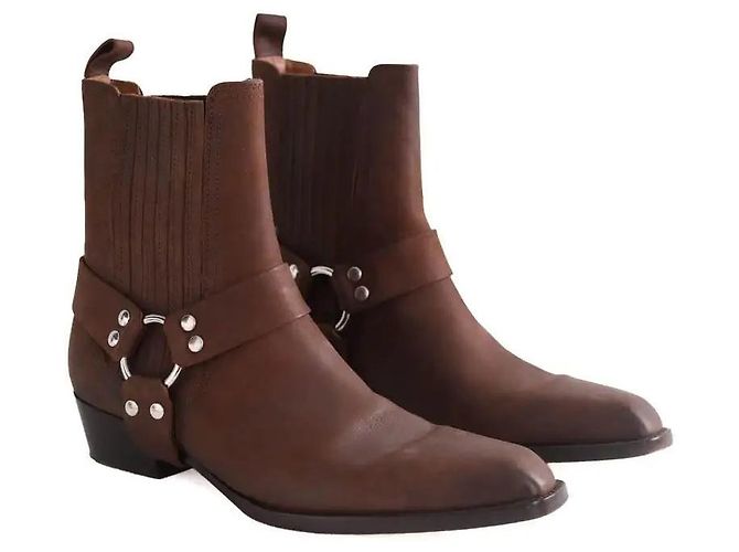 Botas Santiags Paris Texas de cuero marrón Castaño - vista 3