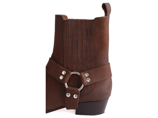 Botas Santiags Paris Texas de cuero marrón Castaño - vista 4