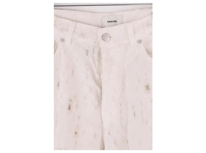 Autre Marque Jeans larghi Haikure ecru in cotone Crudo - vista 2