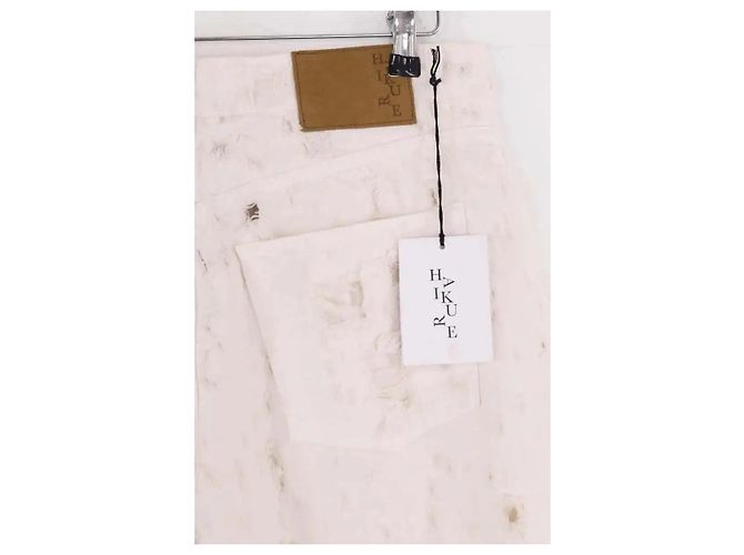 Autre Marque Jeans larghi Haikure ecru in cotone Crudo - vista 4