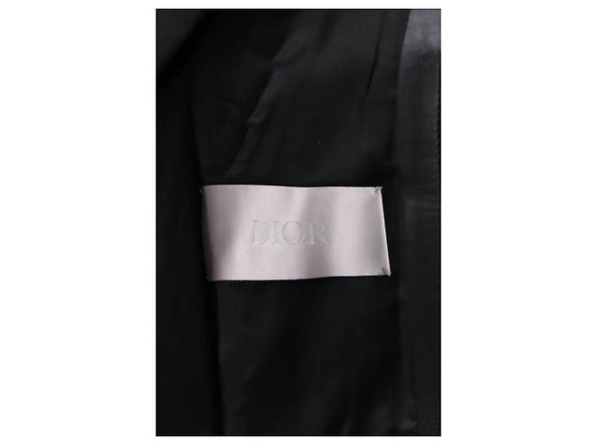 Dior Black Leather Coat Men M - view 2
