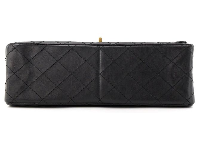 CHANEL - Borsa a tracolla 2.55 Chanel in pelle stropicciata nera Nero - vista 4