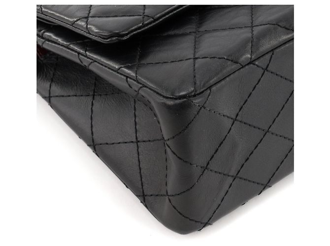 CHANEL - Borsa a tracolla 2.55 Chanel in pelle stropicciata nera Nero - vista 6