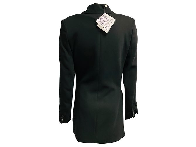 Giacca blazer Loewe sartoriale in viscosa elasticizzata nera con singolo bottone e taglio asimmetrico Nero - vista 3
