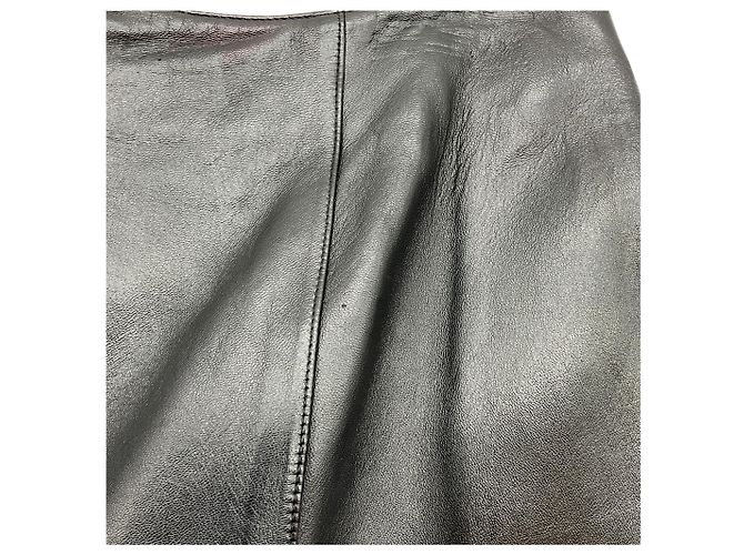 Falda línea A de cuero negro Chanel - vista 6
