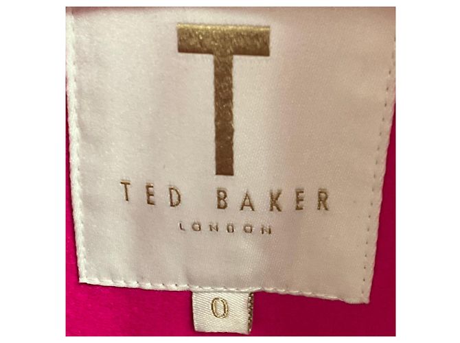 Ted Baker Abrigo corto cruzado Keyla rosa fucsia con cinturón - vista 4