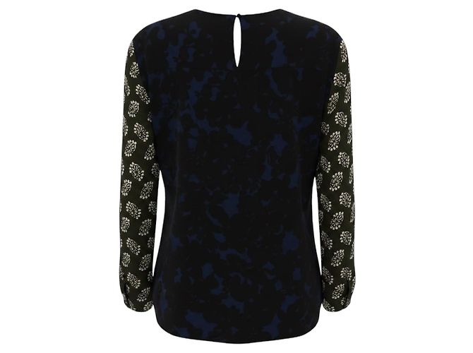 Lanvin Black Multi Patchwork Silk Blouse Multiple colors - view 3