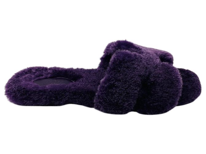Hermès Sandali Oran in shearling traforato Hermes Purple H Porpora - vista 2