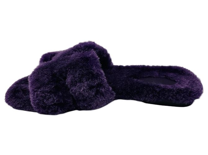 Hermès Sandali Oran in shearling traforato Hermes Purple H Porpora - vista 3