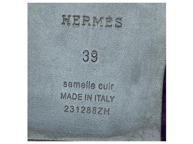 Hermès Sandali Oran in shearling traforato Hermes Purple H Porpora - vista 7