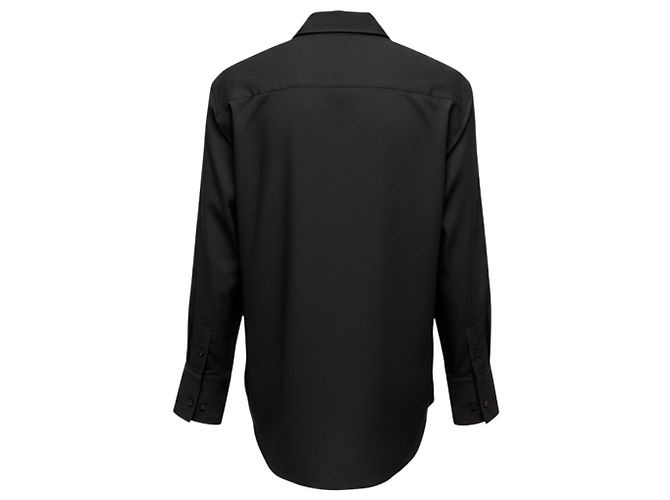 Blusa de seda de manga larga con botones frontales Joseph Black Negro - vista 3